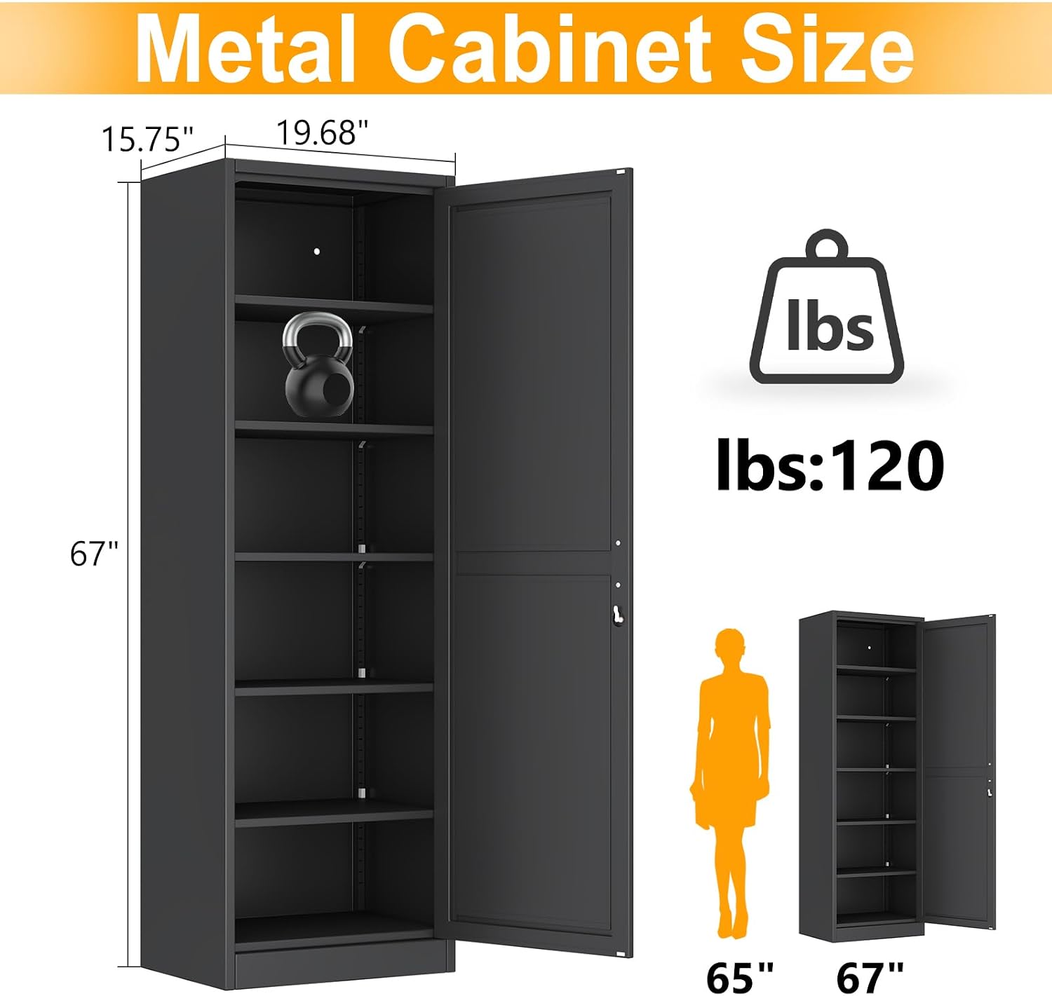 67 Inch Tall Narrow Metal Lock - Home Gym Multifunctional recension och pris