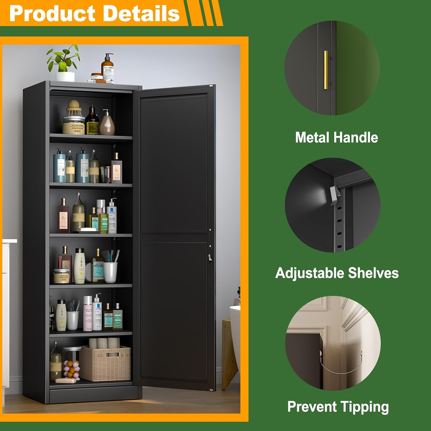 67 Inch Tall Narrow Metal Lock - Home Gym Multifunctional recension och pris