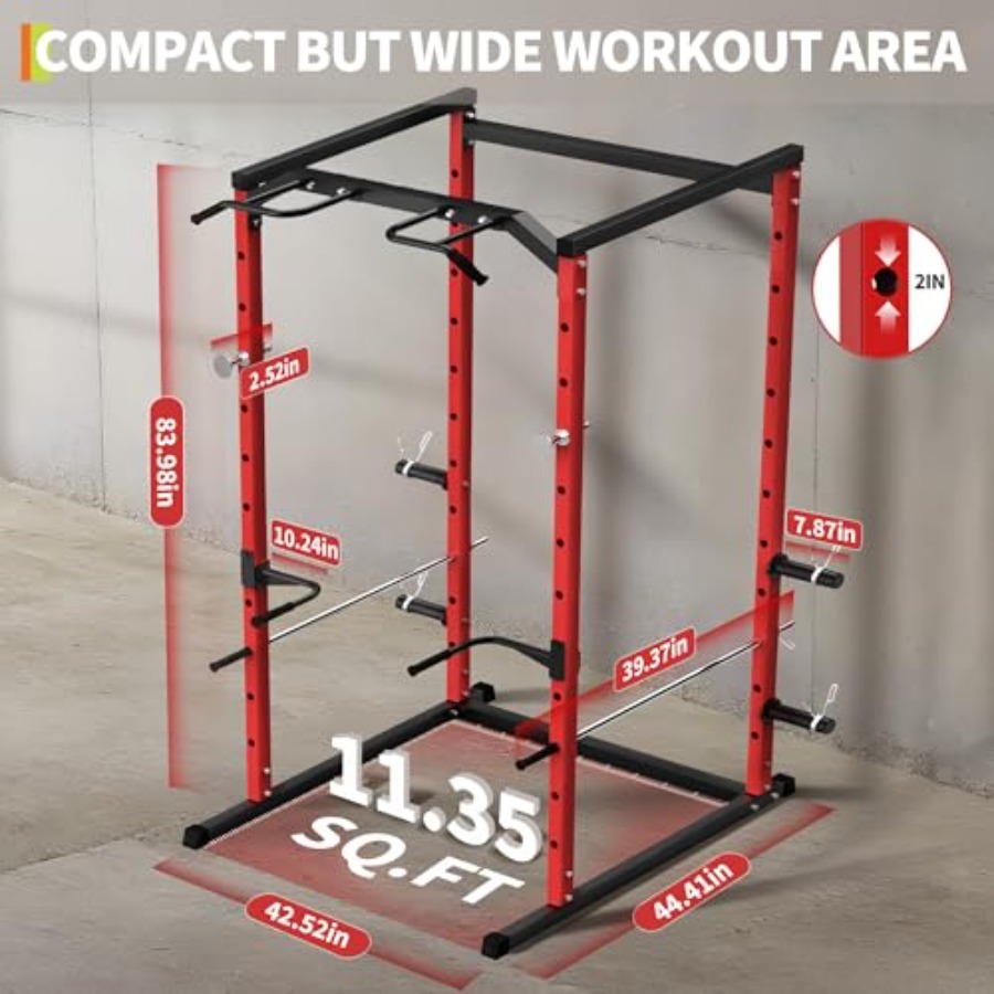 Heavy-Duty Power Cage with Pul - Home Gym Pull Up recension och pris