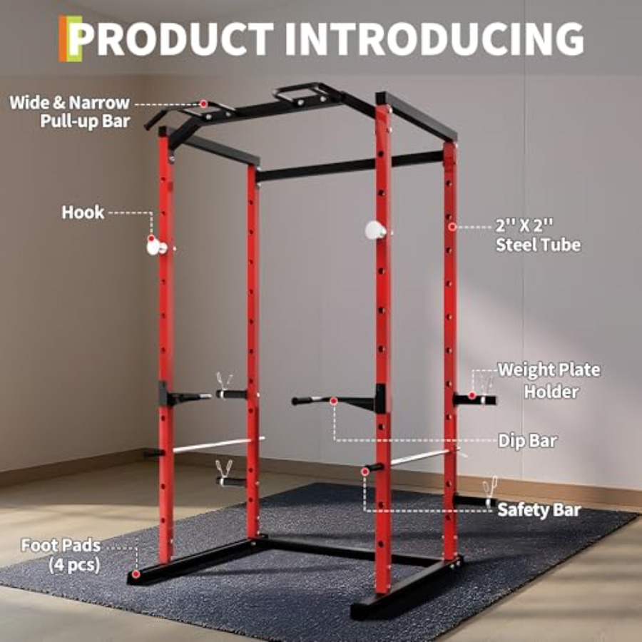 Heavy-Duty Power Cage with Pul - Home Gym Pull Up recension och pris