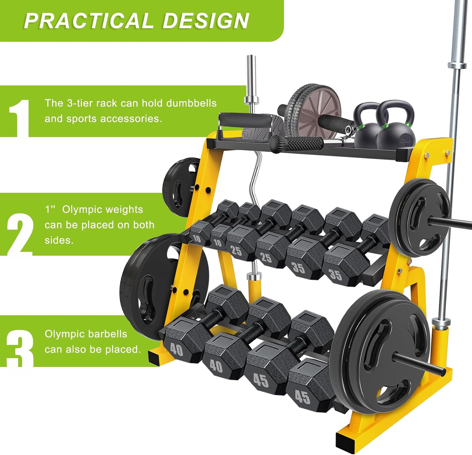 Heavy Duty Three Tier Dumbbell - Home Gym Unit recension och pris