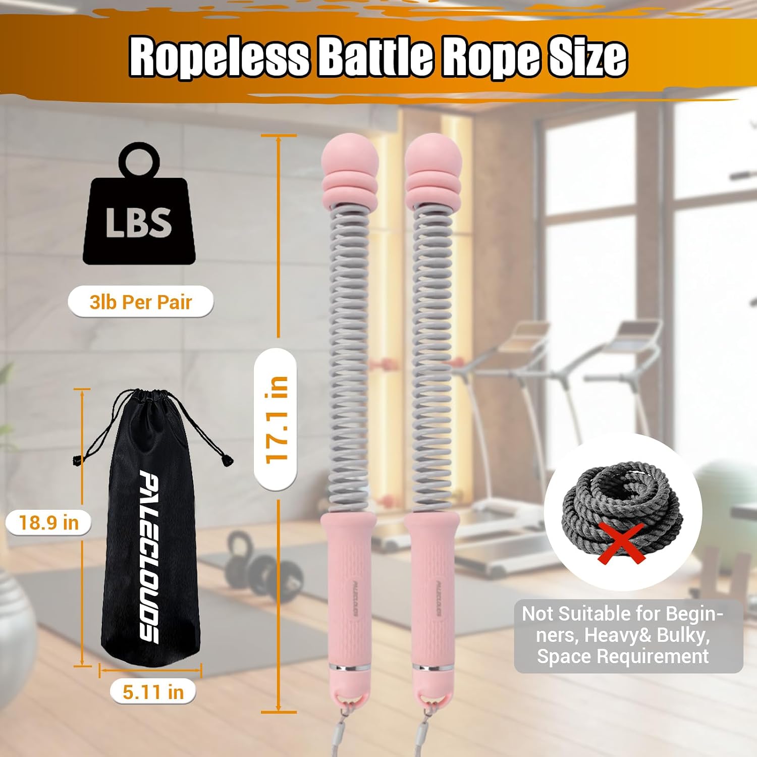 Portable Ropeless Battle Ropes - Home Gym Workout Equipment recension och pris