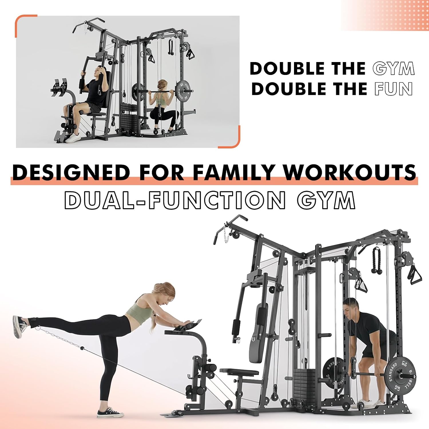 Dual-Station SmithΔ Machine Po - Home Gym All In One recension och pris